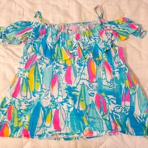 Lilly Pulitzer Size Large Off the Shoulder Top